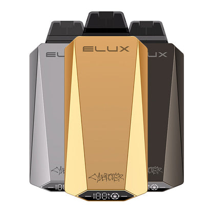 Elux cyberover 1500 puff three vapes with, black, silver and golden color