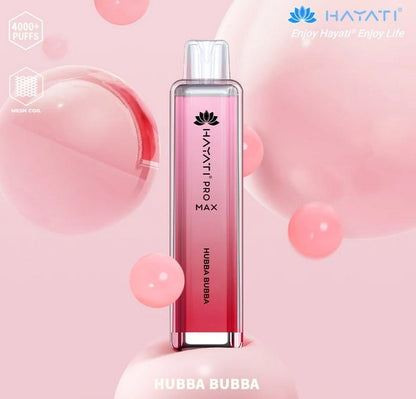 Bottle of  Hayati Pro Max 4000 Disposable Vape (Pink) of Hubba Bubba flavour