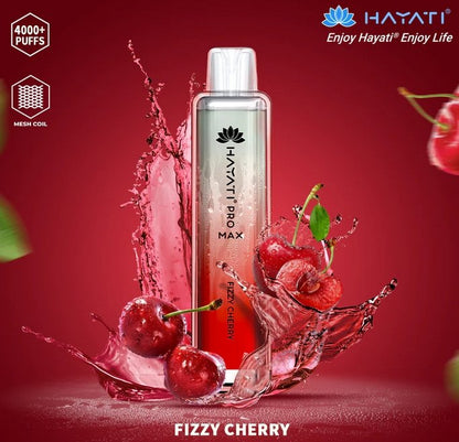 Bottle of  Hayati Pro Max 4000 Disposable Vape (silver+ Red) of  Fizzy Cherry flavour