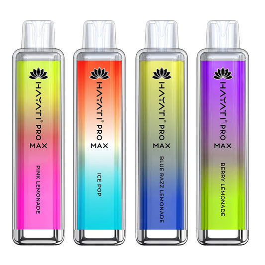 A collection of four liquid soap bottles in various colors, highlighting their unique designs for the Hayati Pro max 4000 puff bar pod kit.