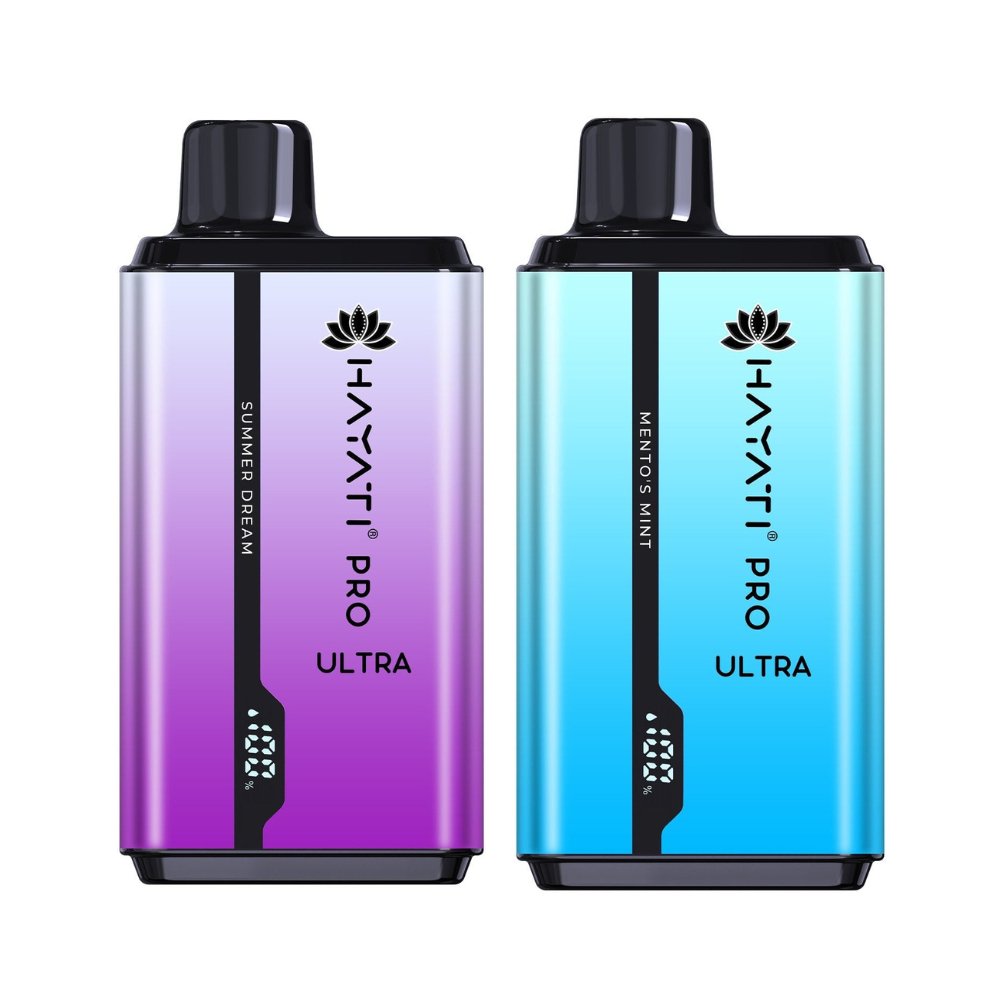 Two Bottles of Hayati Pro Ultra 15000 Puffs Disposable Vape (Blue and Pink)  