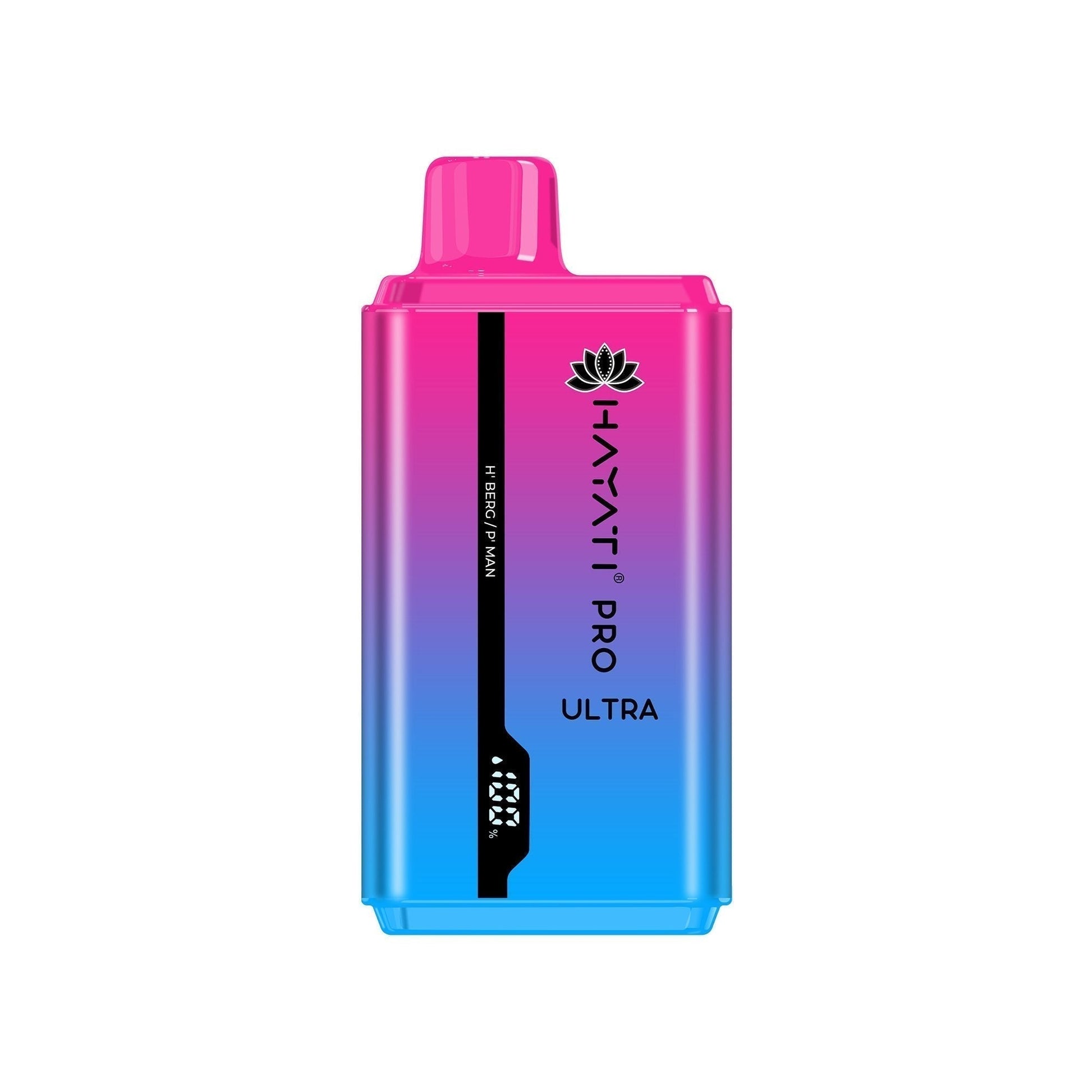 Bottle of Hayati Pro Ultra 15000 Puffs Disposable Vape (pink+Blue) of H'Berg / p'Man