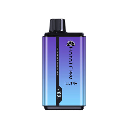 Bottle of Hayati Pro Ultra 15000 Puffs Disposable Vape (purple+Blue) of Blueberry Raspberry 