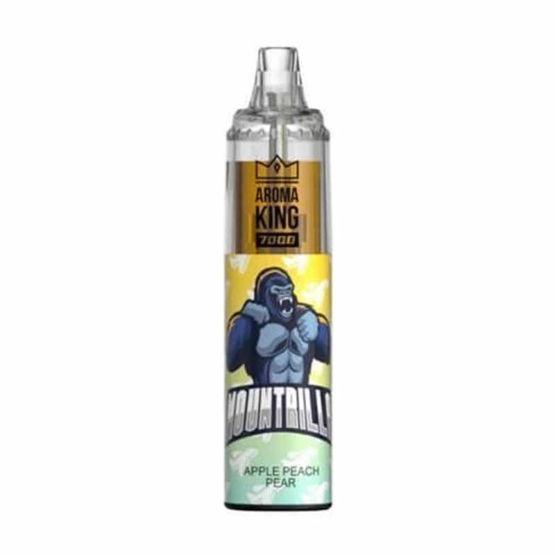  A bottle of Aroma king 7000 e-liquid featuring a colorful cartoon character, designed for 7000 puffs of vaping enjoyment.
