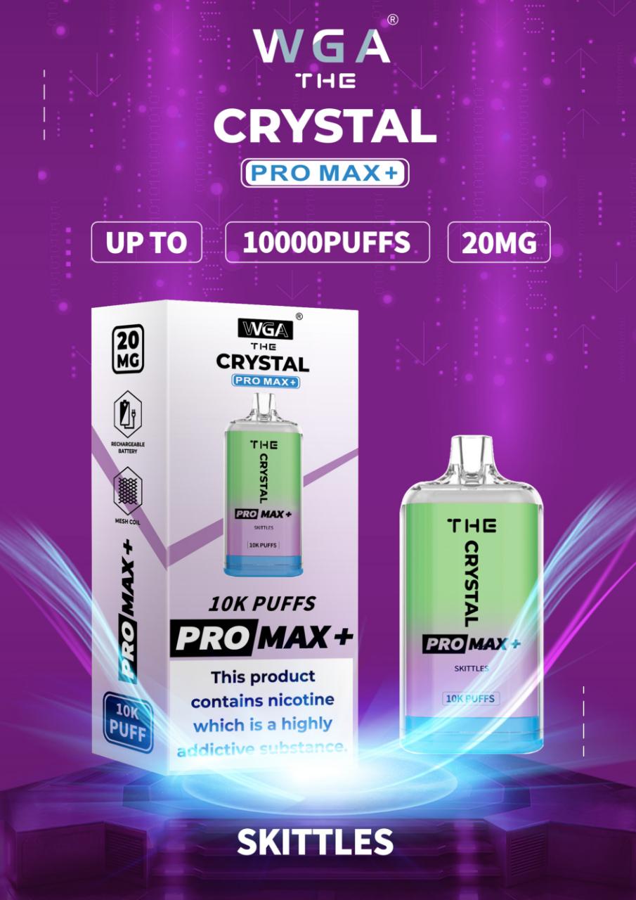 Crystal Pro Max + 10000 Disposable Vape Pod Device Box of 10