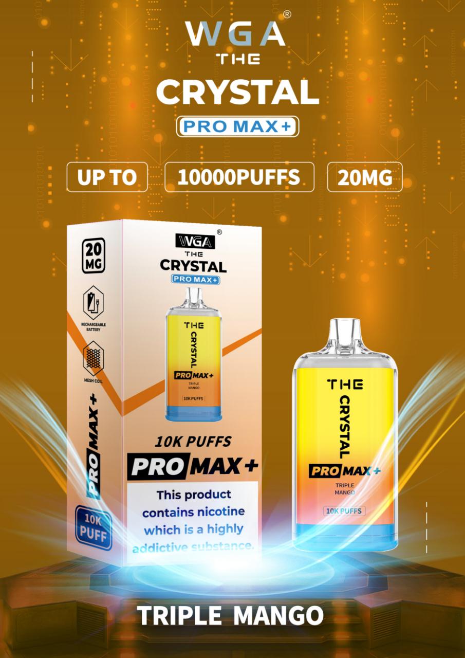 Crystal Pro Max + 10000 Disposable Vape Pod Device Box of 10