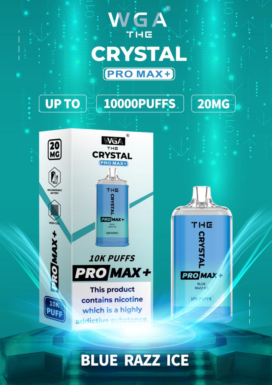 Crystal Pro Max + 10000 Disposable Vape Pod Device Box of 10